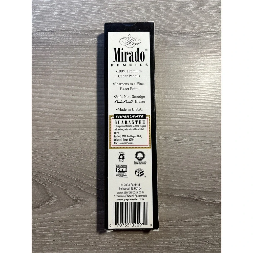NEW Paper Mate Mirado No 2 Pencils 12 Count 100% Premium Cedar Vintage 2003 USA